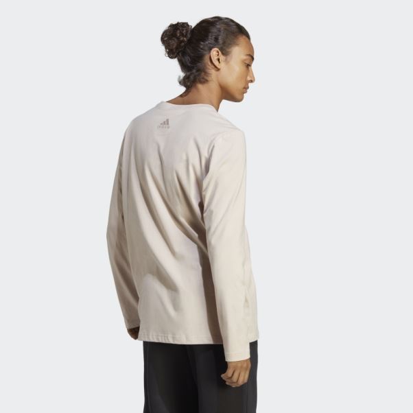 T-shirt à Manches Longues Adidas Essentials Taupe