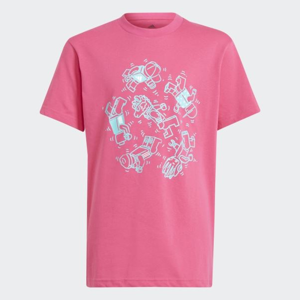 T-shirt Graphique Adidas X Lego Real Magenta Chaud