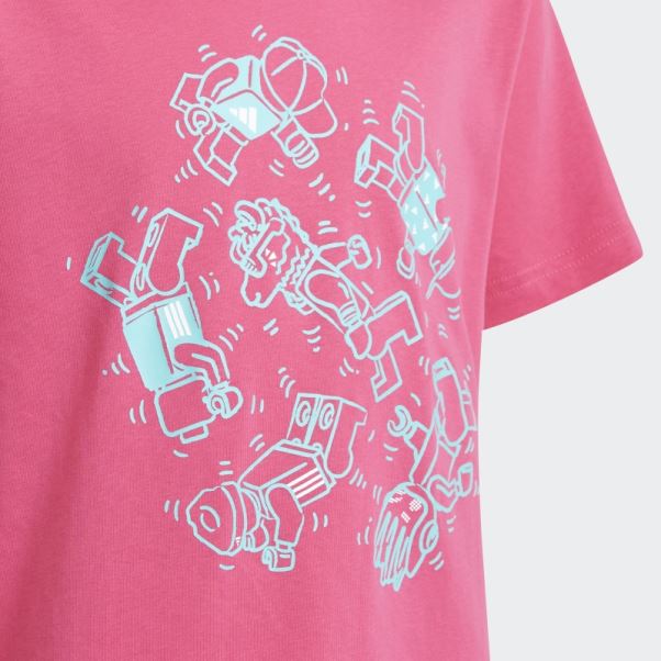 T-shirt Graphique Adidas X Lego Real Magenta Chaud