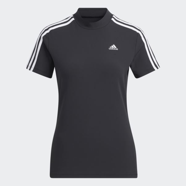 T-shirt Adidas Noir à Col Montant à 3 Bandes