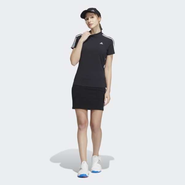T-shirt Adidas Noir à Col Montant à 3 Bandes