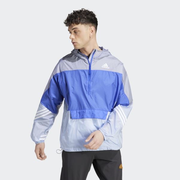 Wind.rdy Anorak à Capuche Adidas Bleu Aube