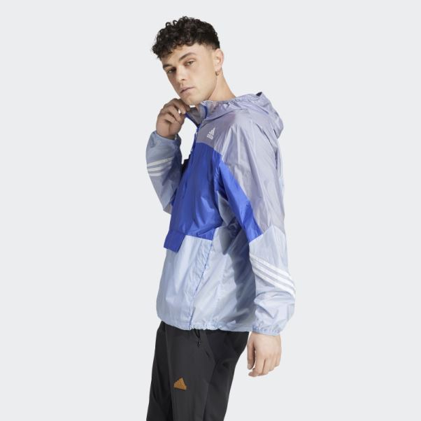 Wind.rdy Anorak à Capuche Adidas Bleu Aube