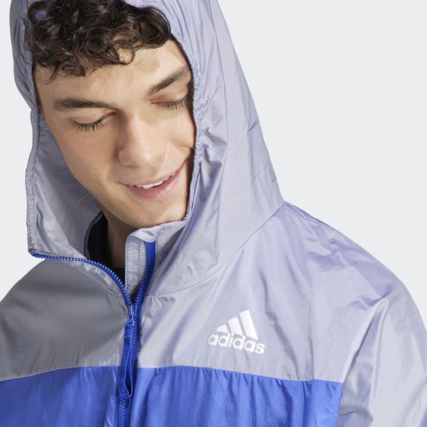 Wind.rdy Anorak à Capuche Adidas Bleu Aube