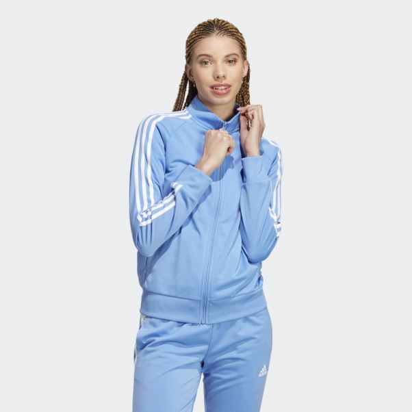 Primegreen Essentials Warm-up Slim 3-stripes Veste De Survêtement Adidas Bleu