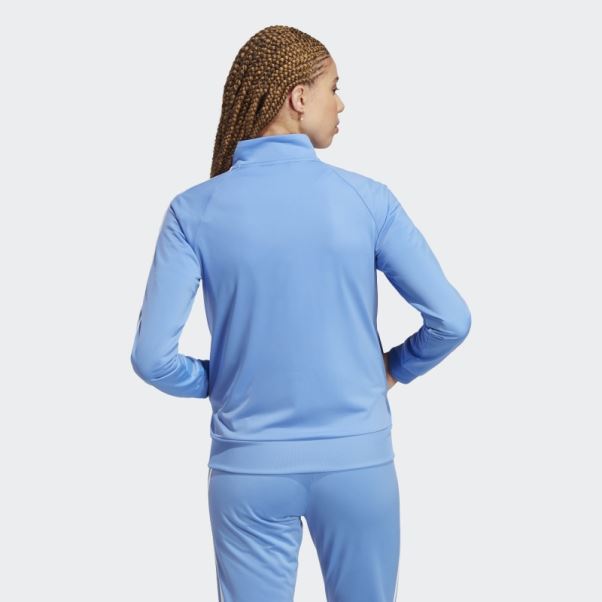 Primegreen Essentials Warm-up Slim 3-stripes Veste De Survêtement Adidas Bleu