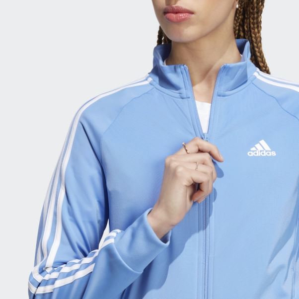 Primegreen Essentials Warm-up Slim 3-stripes Veste De Survêtement Adidas Bleu
