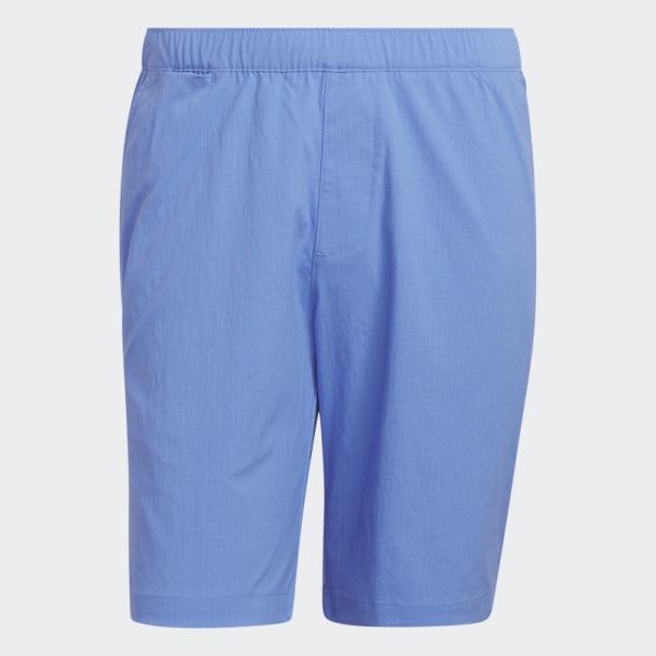 Short De Golf 9 Pouces Adidas Ripstop Bleu