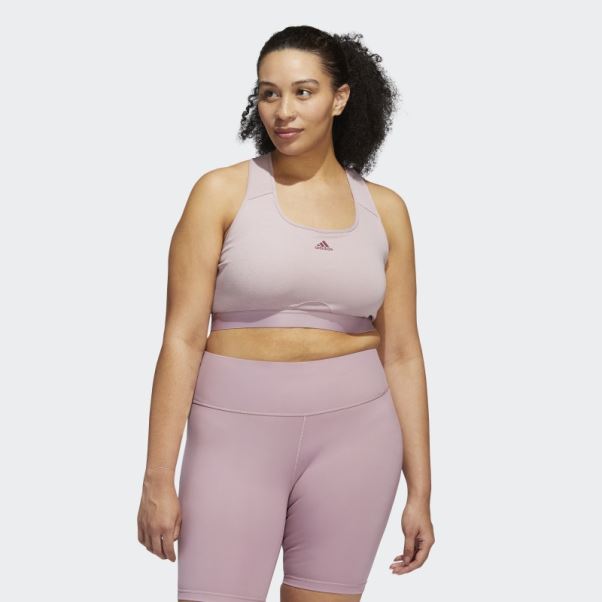Soutien-gorge à Maintien Moyen Adidas Powerreact Training Mauve (taille Plus) Mode
