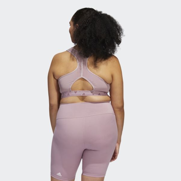 Soutien-gorge à Maintien Moyen Adidas Powerreact Training Mauve (taille Plus) Mode