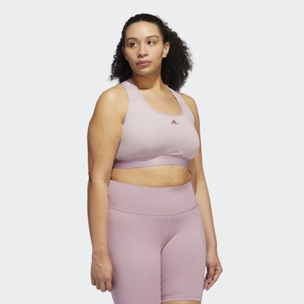 Soutien-gorge à Maintien Moyen Adidas Powerreact Training Mauve (taille Plus) Mode