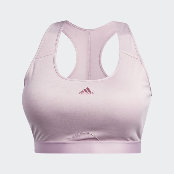 Soutien-gorge à Maintien Moyen Adidas Powerreact Training Mauve (taille Plus) Mode