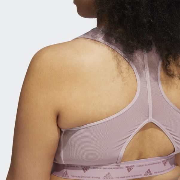Soutien-gorge à Maintien Moyen Adidas Powerreact Training Mauve (taille Plus) Mode