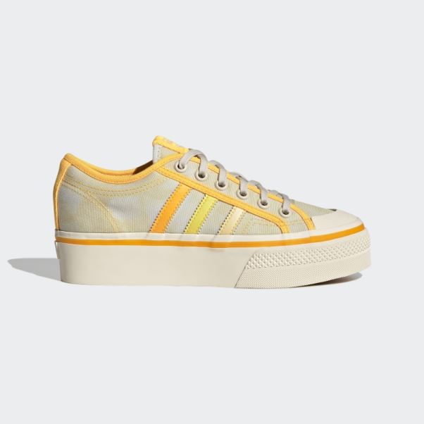 Nizza Plate-forme Chaussures Jaune Adidas