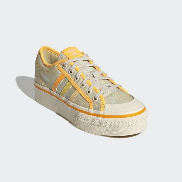 Nizza Plate-forme Chaussures Jaune Adidas