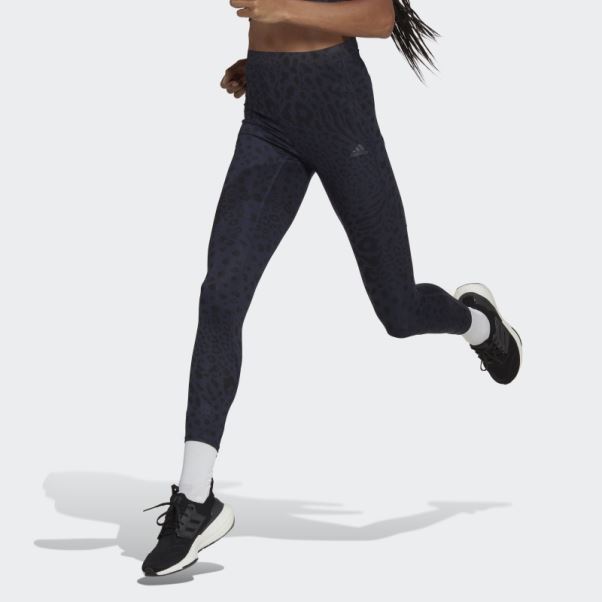 Fastimpact Running Leopard 7/8 Legging Encre Adidas