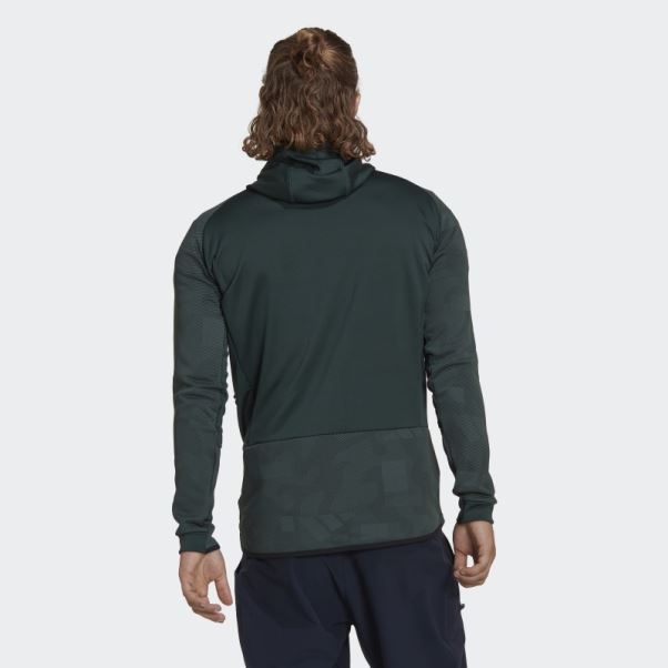 Veste Polaire De Randonnée à Capuche Adidas Terrex Tech Flooce Verte