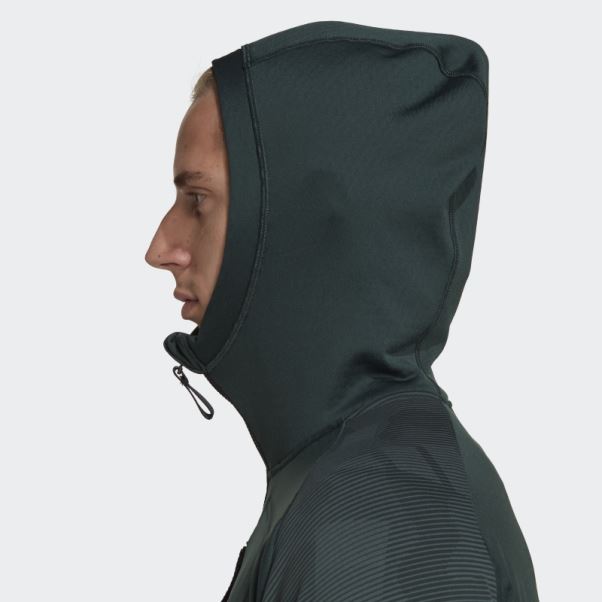 Veste Polaire De Randonnée à Capuche Adidas Terrex Tech Flooce Verte
