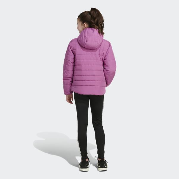 Doudoune Confortable à 3 Bandes Lilas Adidas