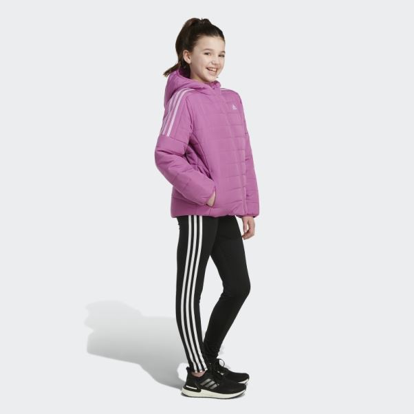 Doudoune Confortable à 3 Bandes Lilas Adidas