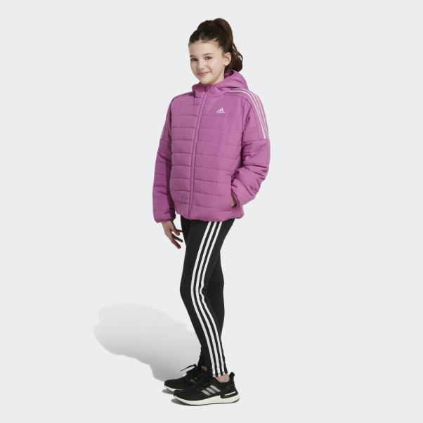 Doudoune Confortable à 3 Bandes Lilas Adidas