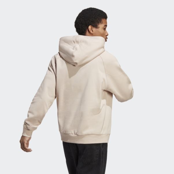 Sweat à Capuche Adidas Lounge Fleece Taupe