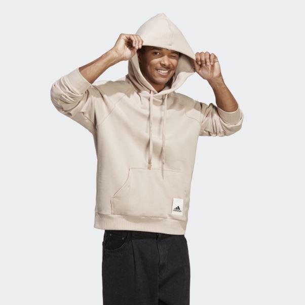 Sweat à Capuche Adidas Lounge Fleece Taupe