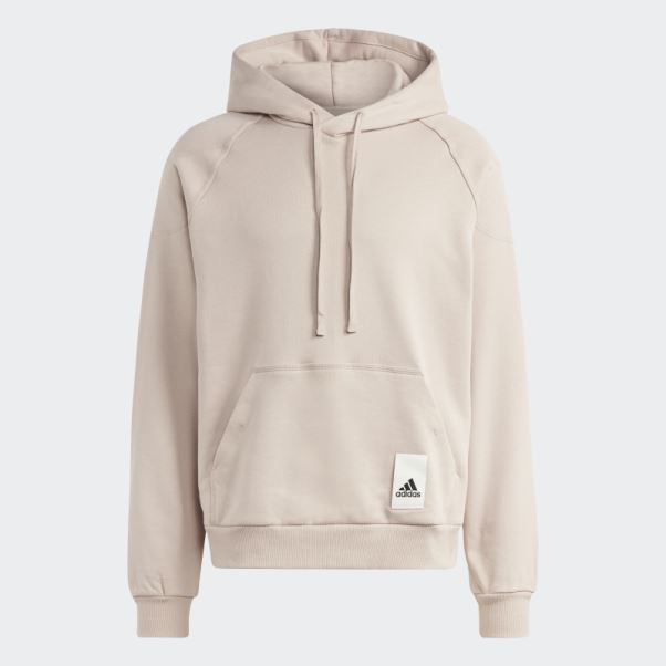 Sweat à Capuche Adidas Lounge Fleece Taupe