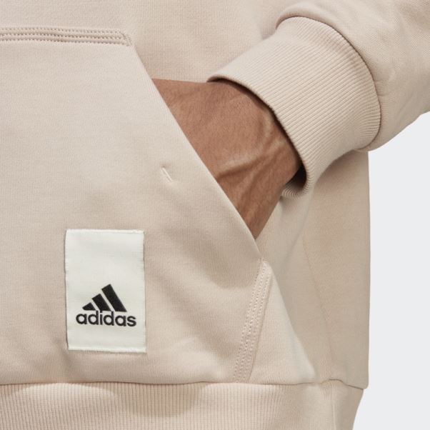 Sweat à Capuche Adidas Lounge Fleece Taupe
