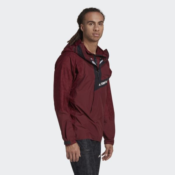 Adidas Terrex Techrock Rain.rdy Anorak Rouge Chaud