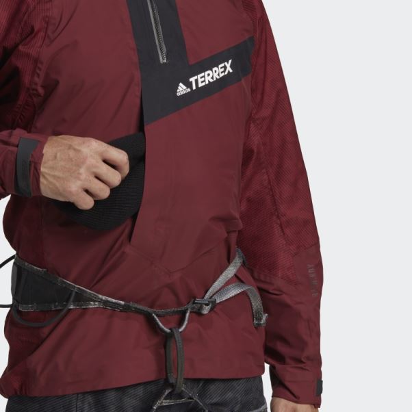 Adidas Terrex Techrock Rain.rdy Anorak Rouge Chaud