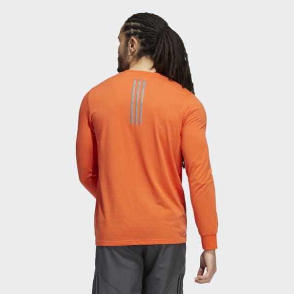 T-shirt De Course En Ligne Graphique Adidas X-city à Manches Longues Aeroready Orange