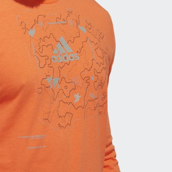 T-shirt De Course En Ligne Graphique Adidas X-city à Manches Longues Aeroready Orange