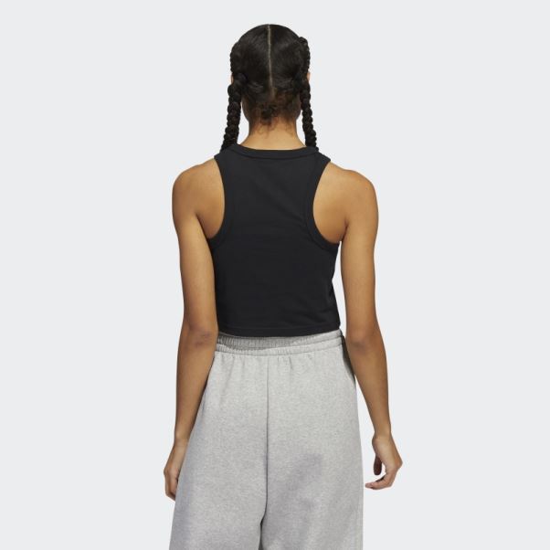 Adidas Superhero Floral Graphique Crop Muscle Tank Noir