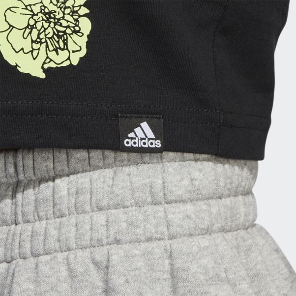 Adidas Superhero Floral Graphique Crop Muscle Tank Noir