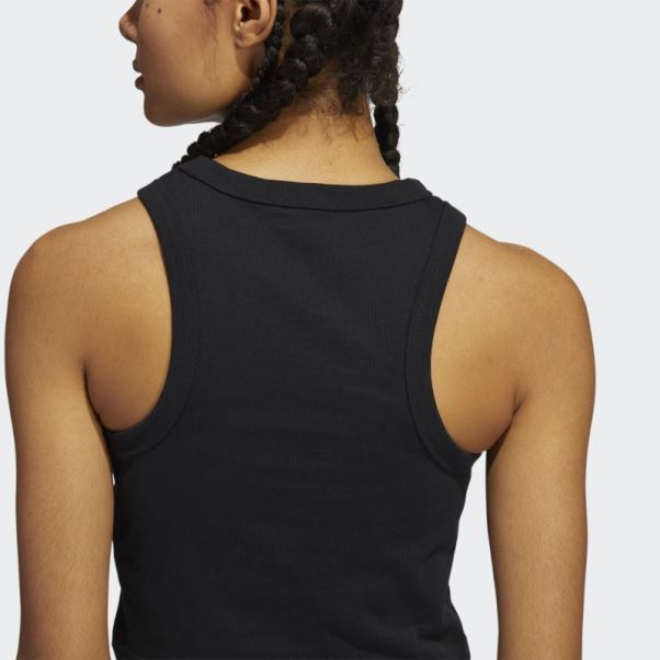 Adidas Superhero Floral Graphique Crop Muscle Tank Noir