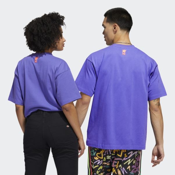 T-shirt Violet Adidas Love Unites Trefoil (non Genré)