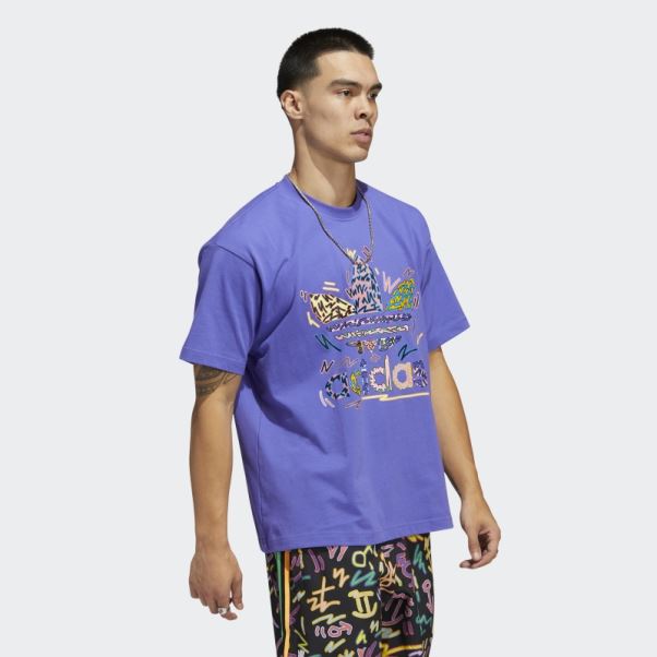 T-shirt Violet Adidas Love Unites Trefoil (non Genré)