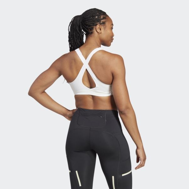 Soutien-gorge à Maintien élevé Adidas Fastimpact Luxe Run Blanc