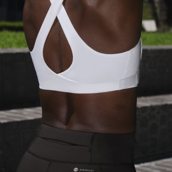 Soutien-gorge à Maintien élevé Adidas Fastimpact Luxe Run Blanc