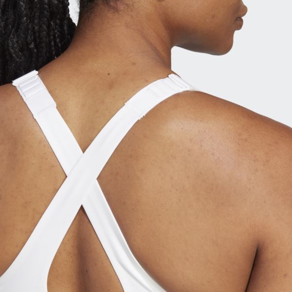 Soutien-gorge à Maintien élevé Adidas Fastimpact Luxe Run Blanc
