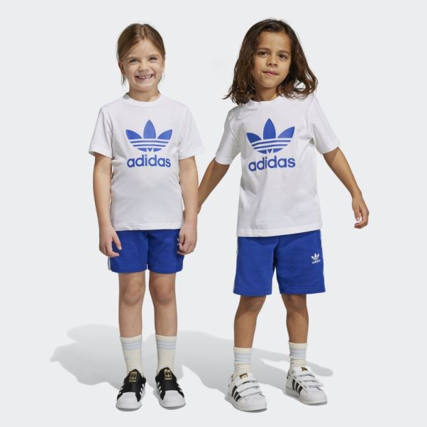 Ensemble Short Et T-shirt Adicolor Bleu Adidas
