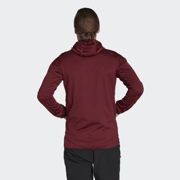 Adidas Veste De Randonnée à Capuche Rouge Terrex Tech Flooce Light