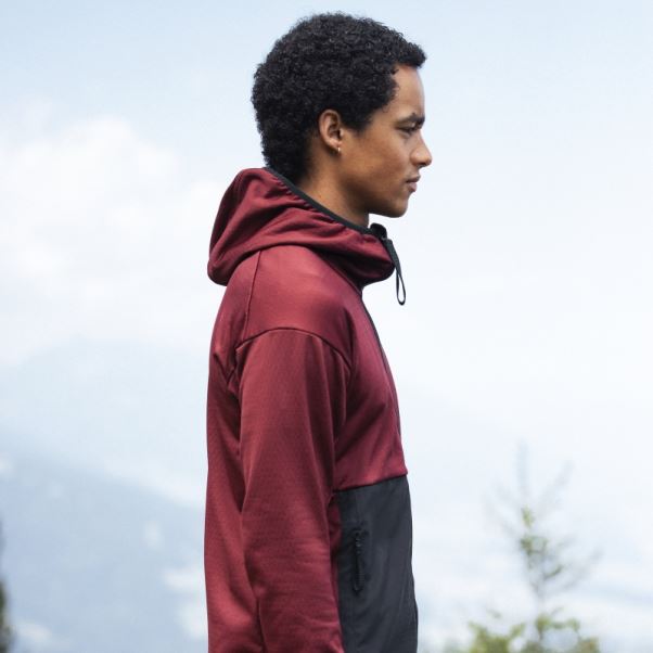 Adidas Veste De Randonnée à Capuche Rouge Terrex Tech Flooce Light