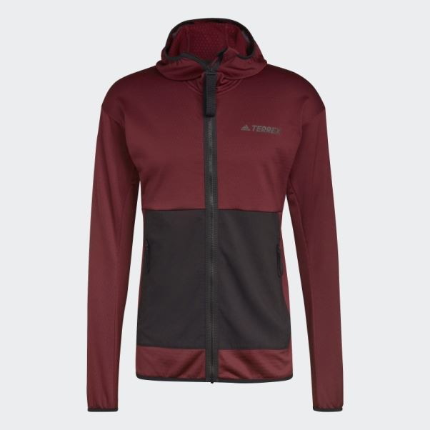 Adidas Veste De Randonnée à Capuche Rouge Terrex Tech Flooce Light