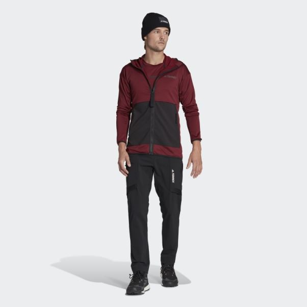 Adidas Veste De Randonnée à Capuche Rouge Terrex Tech Flooce Light