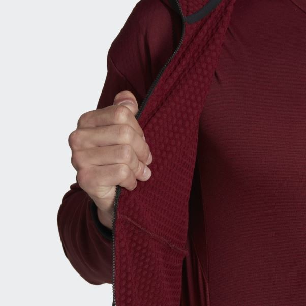 Adidas Veste De Randonnée à Capuche Rouge Terrex Tech Flooce Light