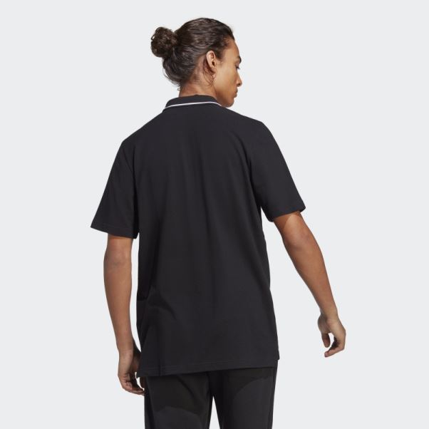 Polo Essentials Piqué Petit Logo Adidas Noir
