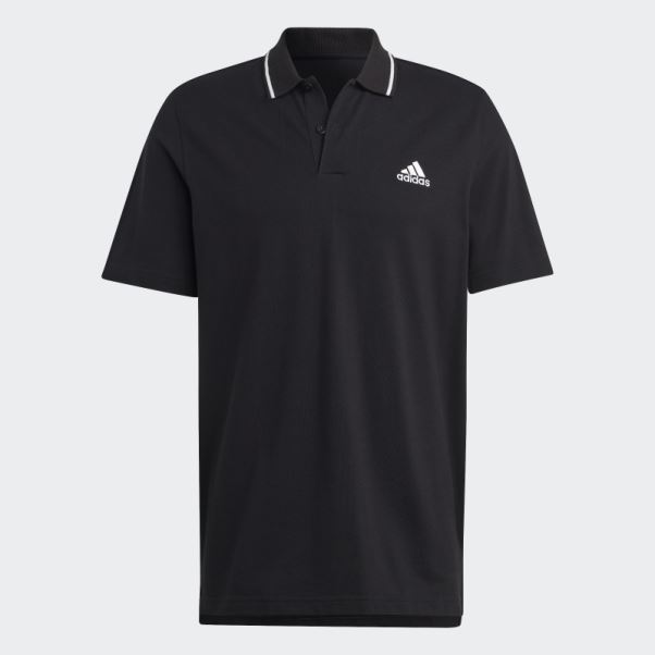 Polo Essentials Piqué Petit Logo Adidas Noir