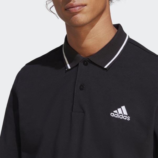Polo Essentials Piqué Petit Logo Adidas Noir